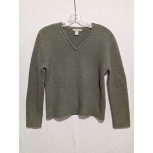 Vintage J. Crew V-Neck Lambswool/Rabbit Hair Sweater Green Women's Size XS